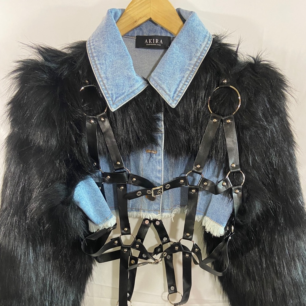 Akira Black Label Matrix Harness Denim Jacket